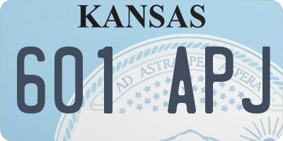 KS license plate 601APJ