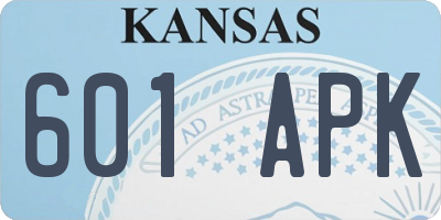 KS license plate 601APK