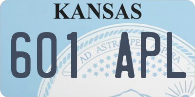 KS license plate 601APL