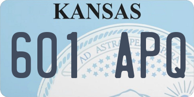 KS license plate 601APQ