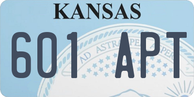 KS license plate 601APT