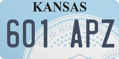 KS license plate 601APZ