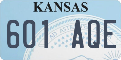KS license plate 601AQE