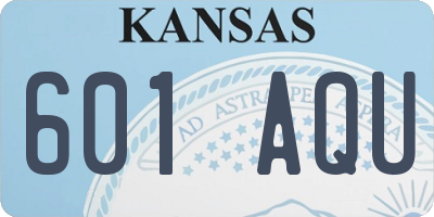 KS license plate 601AQU