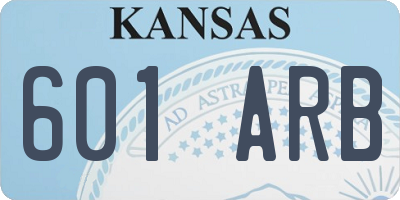 KS license plate 601ARB