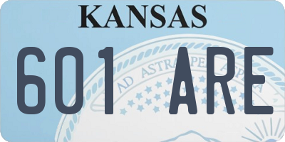 KS license plate 601ARE