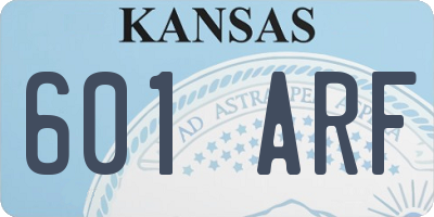 KS license plate 601ARF