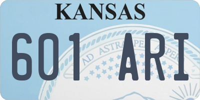 KS license plate 601ARI