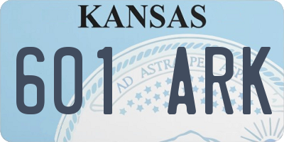 KS license plate 601ARK