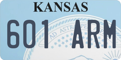 KS license plate 601ARM