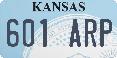 KS license plate 601ARP