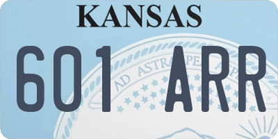KS license plate 601ARR