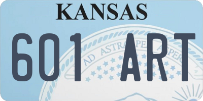 KS license plate 601ART