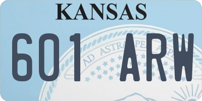 KS license plate 601ARW
