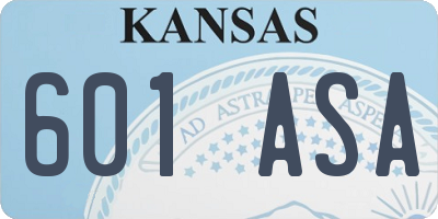 KS license plate 601ASA