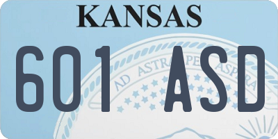 KS license plate 601ASD