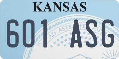 KS license plate 601ASG