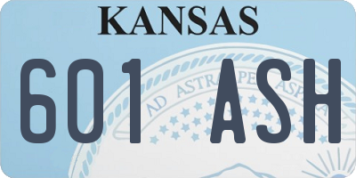 KS license plate 601ASH