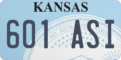 KS license plate 601ASI