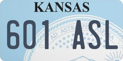 KS license plate 601ASL