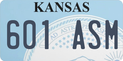 KS license plate 601ASM