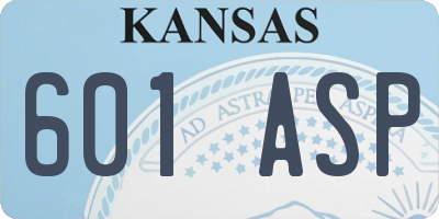KS license plate 601ASP