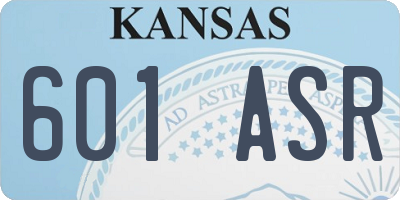 KS license plate 601ASR
