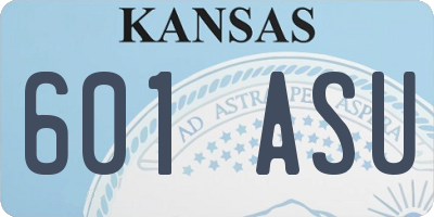 KS license plate 601ASU