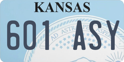 KS license plate 601ASY