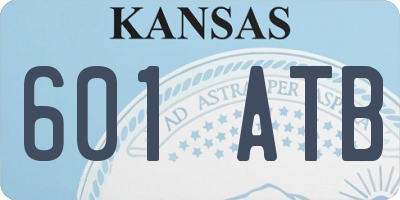 KS license plate 601ATB