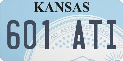 KS license plate 601ATI