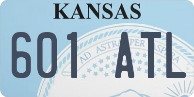 KS license plate 601ATL