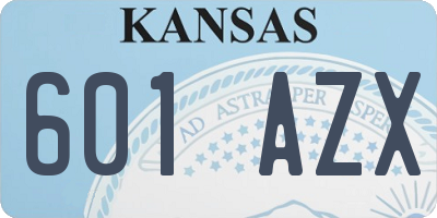 KS license plate 601AZX