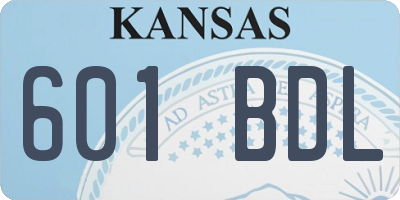 KS license plate 601BDL