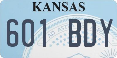 KS license plate 601BDY