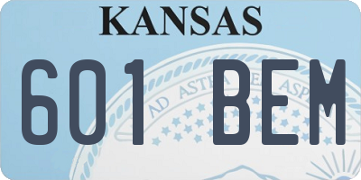 KS license plate 601BEM