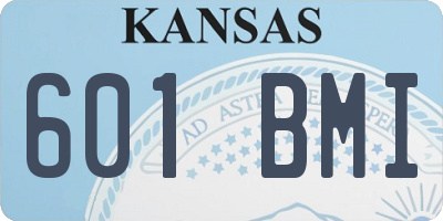 KS license plate 601BMI
