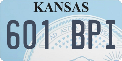 KS license plate 601BPI