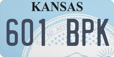 KS license plate 601BPK