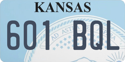 KS license plate 601BQL