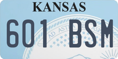 KS license plate 601BSM