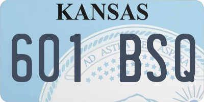 KS license plate 601BSQ