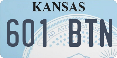 KS license plate 601BTN