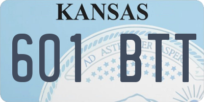 KS license plate 601BTT