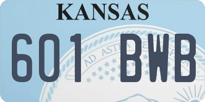KS license plate 601BWB