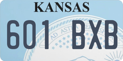 KS license plate 601BXB