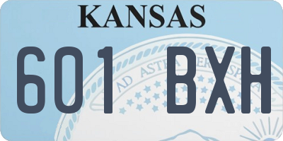 KS license plate 601BXH