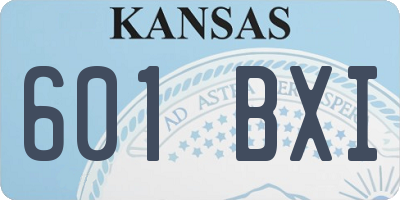 KS license plate 601BXI