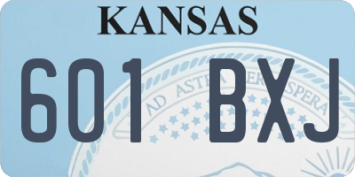 KS license plate 601BXJ