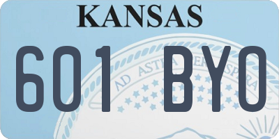 KS license plate 601BYO
